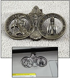 St. Christopher & Our Lady of the Highway (St. Mary) Auto Automobile Visor Clip