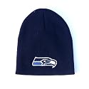 Seattle Seahawks Solid Navy Beanie (Embroidered Logo)