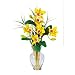 New Nearly Natural Triple Mini Cattleya Liquid Illusion Brilliant Realistic Look Yellow/White/Purple