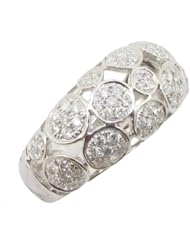 14k White Gold  0.91ctw Diamond Cocktail Ring 10759 Size 8