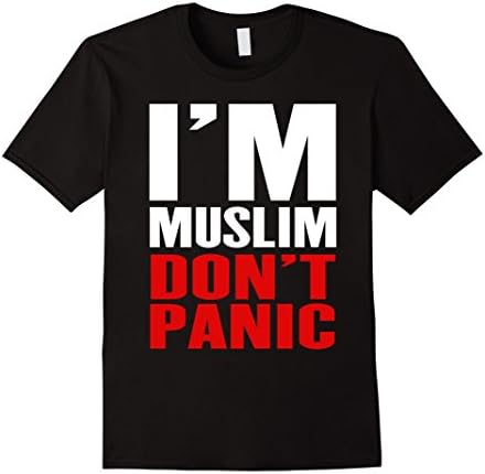 Men's I'm Muslim Don't Panic T-Shirt Large Black