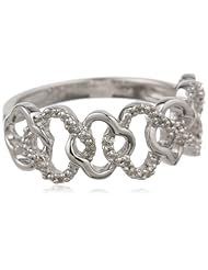 Sterling Silver Multi-Clover Diamond Ring (0.05 cttw, I-J Color, I2-I3 Clarity)