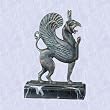 gryphon griffin iron statue greek sculpture marble base