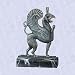 gryphon griffin iron statue greek sculpture marble base