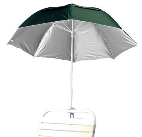 patio umbrella-Forest Green Top Clamp On Solar Beach Umbrella