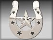 Silver Star "Horseshoe" Chrome Metal Belt Buckle