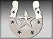 Silver Star "Horseshoe" Chrome Metal Belt Buckle