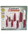 Cuisinart 8 Piece Ceramic Knife Kitchen Prep Set with Cutting Board - Red