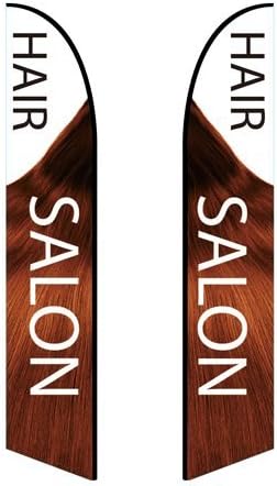 8ft Feather Banner - Hair Salon (Double-Sided, Poles and Spike Base Included) - Style 4