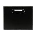 Small Faux Leather Milk Crates Set of 2 - Brown