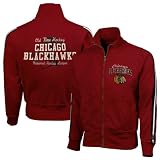 NHL Old Time Hockey Chicago Blackhawks Red Castle Full Zip Track Jacket (X-Large)