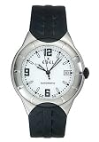 Ebel E-Type Men's XL Watch Stainless Steel Automatic White Dial on Black Rubber Strap 9330C51/06C35606