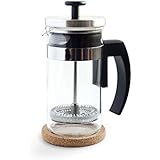 Brillante Small French Press Coffee Maker & Tea Press - 350 ml / 12 Oz - Premium Stainless Steel & European Glass Beaker - Unique 2nd Screen for a Clean, Ground-Free Cup of Coffee - Model: BR-CP1-350