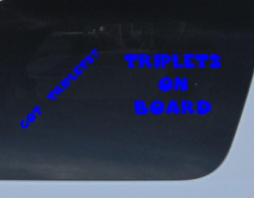 GET 2 decals Got Triplets? and Triplets on Board Blue Car Auto Window Sticker boy girl baby