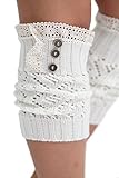 Women's Boot Cuffs Vintage Style 3 Button Ivory by Boutique Socks