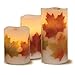 Loft Living 3-Piece Flameless LED Harvest Pillar Candle Set with Charming Fall Motif