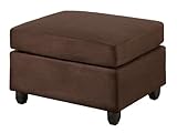 IMAGE OF Bobkona Microfiber Ottoman, Chocolate
