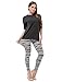 Bentibo Women's Fashion Floral Printed Spandex Leggings Skinny Pants White Black L