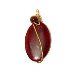 Carnelian Pendant 03 Wire Wrapped Orange Red Sard Oval Goldstone Bead 2