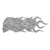 3D Flaming Skull Head Car Truck SUV Motorcycle Emblem - Large 