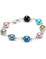 Honora "Peacock" Freshwater Cultured Pearl Link Bracelet, 7.5"