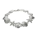 Sterling Silver Seashell, Sand Dollar and Starfish Bracelet