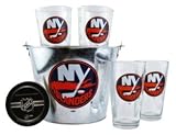 New York Islanders Pint Glasses and Beer Bucket Set | New York Islanders Gift Set