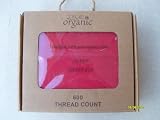 Queen Size RED Pinkish color (Not Pink) Certified Pure Organic Cotton 600 TC Thread Count 4 pc. Sheet Set