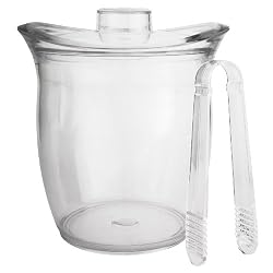 Zak Designs Clear 3-1/2-Quart Flare Ice Bucket with Lid and Tongs