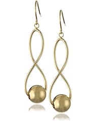 Sterling Silver Infinity Twist Bead Dangle Earrings