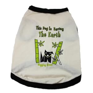 Designer Dog T-Shirt - Bamboo Pooch Organic Pet T-Shirt - White - Medium - Made in USA