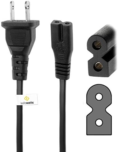 SAFEWATTS 2 Slot Polarized Power Cord Cable for Bose SoundTouch 520, CineMate 15 Home Theater System, Companion 3, 5 Multimedia Speaker System, Sound Touch SA-5 amplifier, 6-feet.