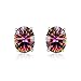 Jewelrypalace Women's Oval Natural Rainbow Mystic Topaz 925 Sterling Silver Stud Earrings