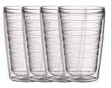Boston Warehouse Clear 16-Ounce Insulated Tumbler, Set of 4