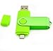 AreTop Dual Flash Drive 8GB OTG USB2.0 Flash Drive Disk Memory Stick Thmb Drives USB Stick Pen Drive With Caps for Both Computers and Android Devices, Green
