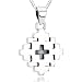 Unique Diamond Shape Crisscross Pendant Necklace Sterling Silver