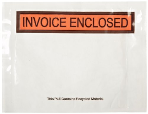 Nifty Products PPE7BL Packing List Envelope,"Invoice Enclosed", 5-1/2" Length x 4-1/2" Width, Clear Face (Case of 1000)