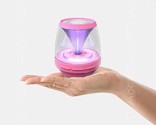 Qkking Portable Wireless Bluetooth Speaker with LED Night Lights Includes Full HD Sound, Built-In Speakerphone, FM Radio, Auxiliary Connection, TF (Micro SD) Card Mode, Easy to Understand Voice Prompts, and A Rechargeable Battery,Suitable for Home Party / Beach / Picnic(Rose)