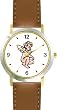 Kneeling Cherub or Angel Theme Cherub or Angel Theme - WATCHBUDDY&reg; DELUXE TWO-TONE THEME WATCH - Arabic Numbers - Brown Leather Strap-Size-Large ( Men's Size or Jumbo Women's Size )