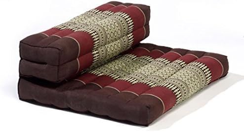 myZENhome Organic Kapok Filled Dhyana Meditation Cushion (Brown/Burgundy)