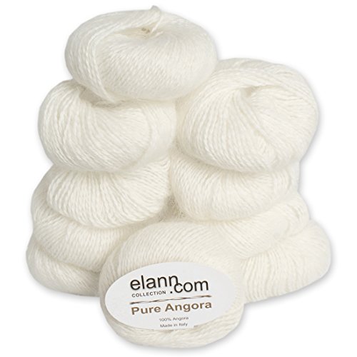elann Pure Angora Yarn | 10 Ball Bag | Cloud White-01
