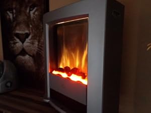 ewt Elektro-Kamin Elektrisches Kaminfeuer Bartok silber: Amazon.de