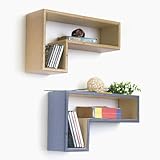 IMAGE OF Trista - [Childhood Anecdotes] Pair of L Shaped Wall Shelf / Bookshelf / Floating Shelf(Set of 2)