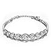 Qianse White Gold Plated Heart Shape Bracelet Made with Swarovski Elements Crystal (QIANSE is Swarovski's authorized distributor, buy from QIANSE JEWELRY DIRECT, or we will not be responsible for the fake products.)