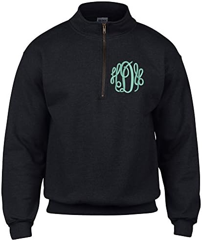 United Monograms Monogrammed Quarter Zip Sweatshirt