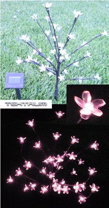 Tektrum 21 Tall Solar 2 In 1 Cherry Blossom Tree Light With 36