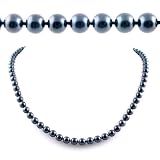 AugustinaJewelry AAA Quality 18 Inch Round 6-6.5mm Black Akoya SaltWater Cultured Pearl Necklace
