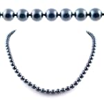AugustinaJewelry AAA Quality 18 Inch Round 6-6.5mm Black Akoya SaltWater Cultured Pearl Necklace