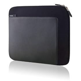 Buy Belkin F8N215-BLK 10-Inch Suiter Sleeve Neoprene and Faux Leather Case for Netbooks (Black) by Belkin