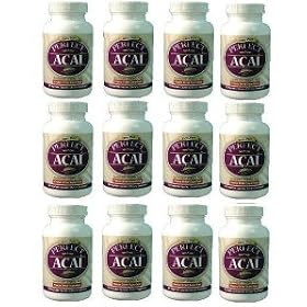 12 Pack ~ Organic PERFECT Acai Capsules ~ LARGE 120 Caps Per Bottle ~ Amazing Superfood Antioxidant Detox ~ PURE Acaiberry not an Extract!!!!